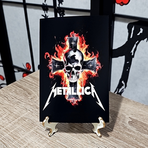 4x6 Metallica Heavy Metal Band Skull on a Cross Oil Painting Matte Art‎ Print - Picture 6 of 6